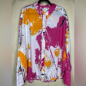 Rare Self Soft Cotton Abstract Down Shirt Gender Neutral  Sz 6 (XXL)